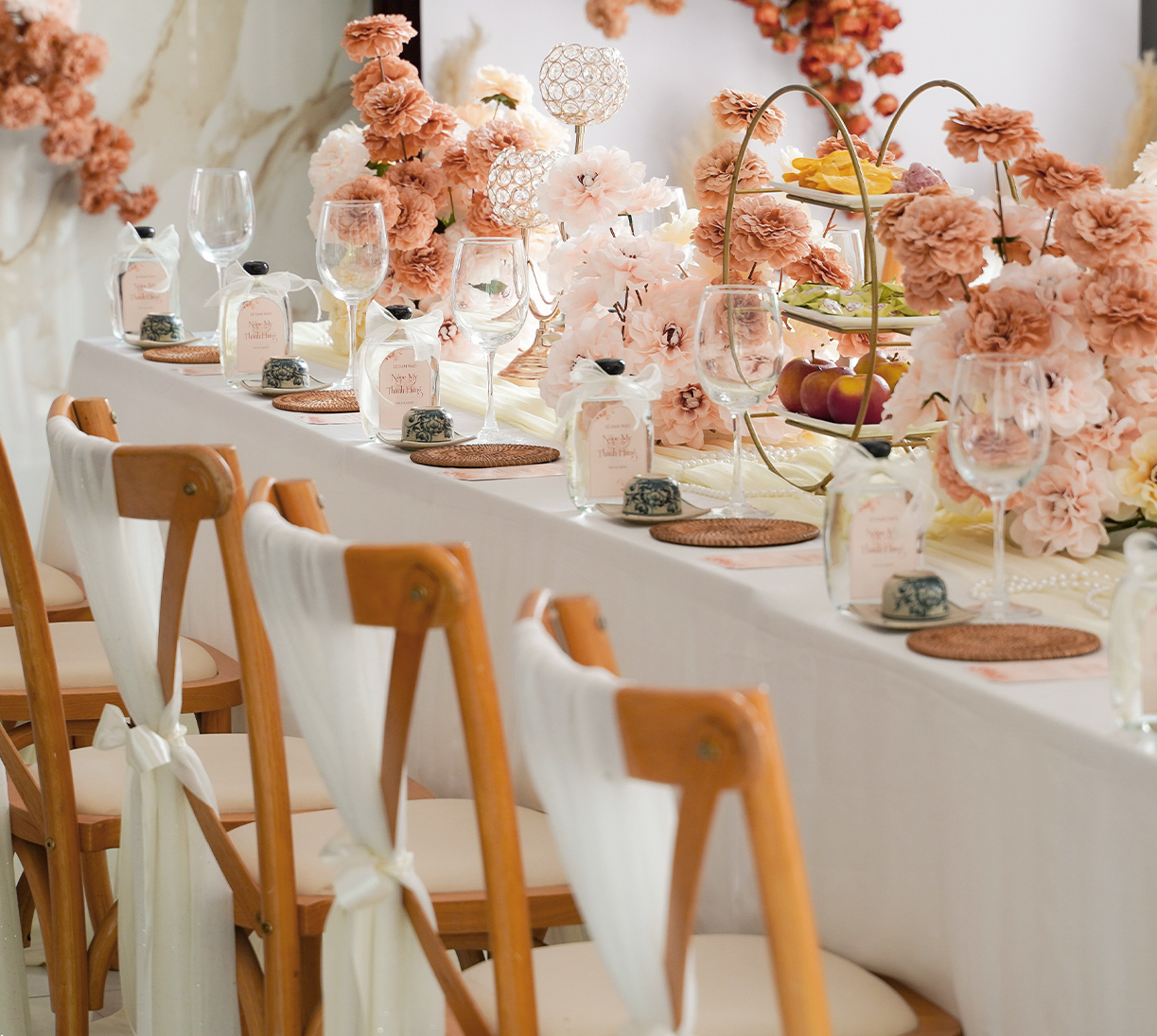 Table de mariage bohème chic