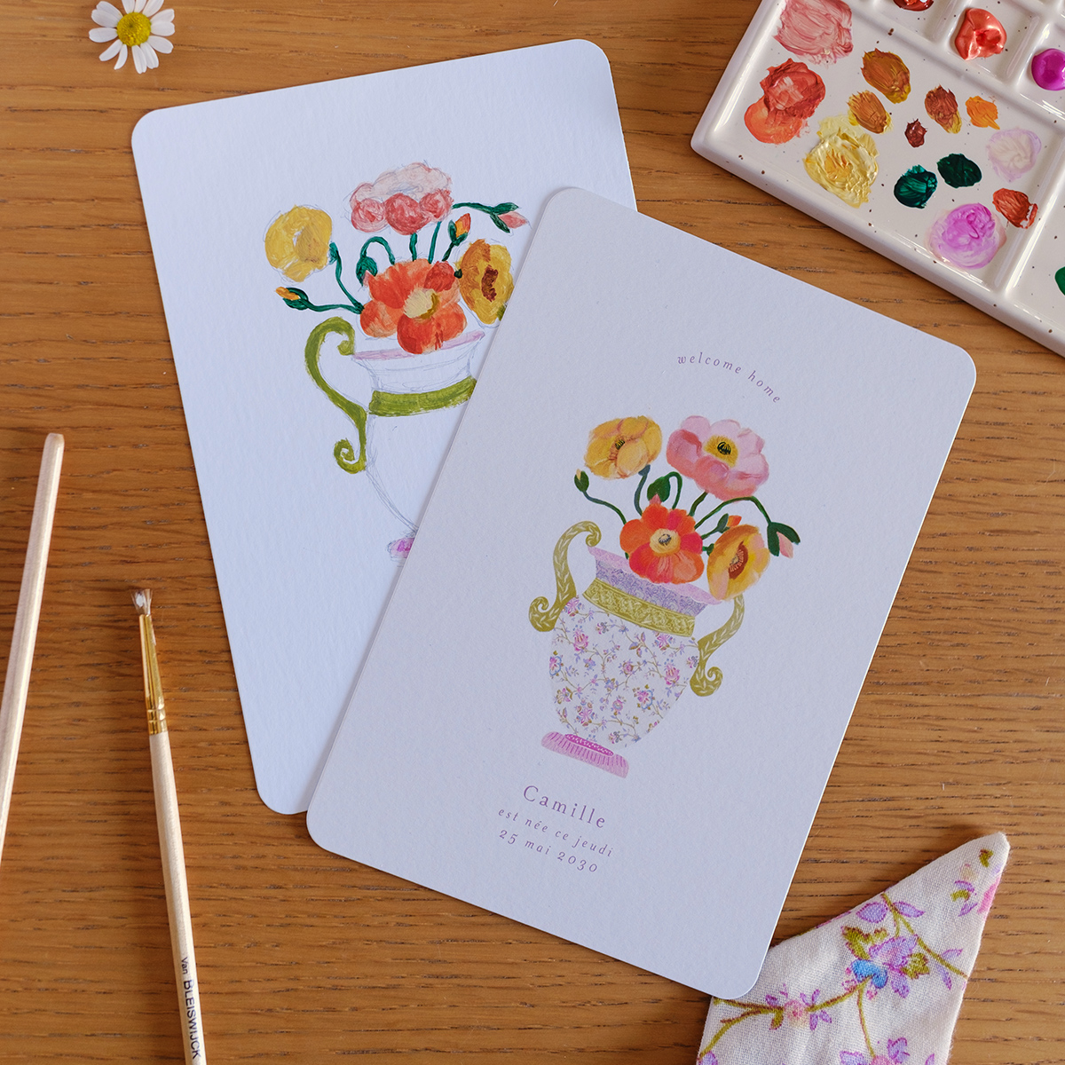 Finitions faites main dans l'atelier Cotton Bird