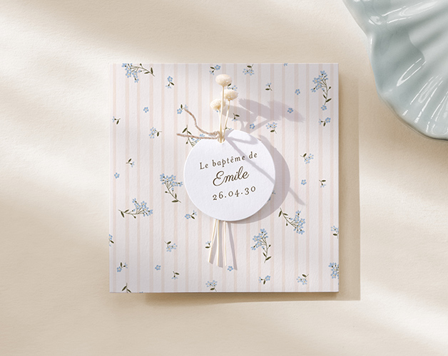 Staal doopkaart Cotton Bird