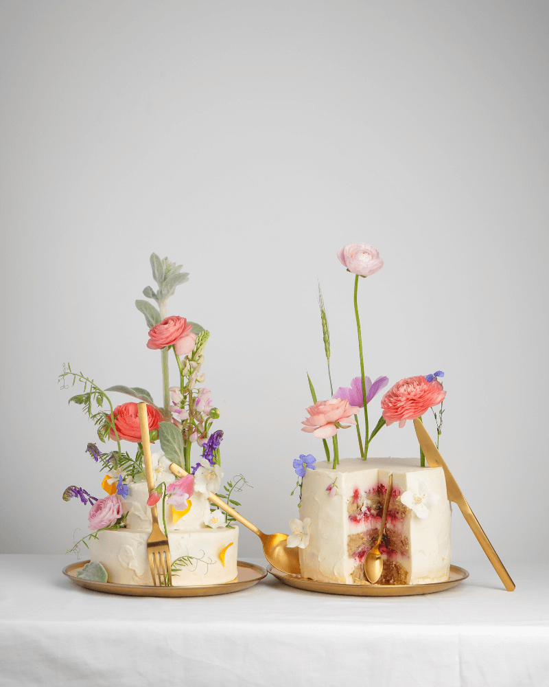 gâteaux de mariage fleuris