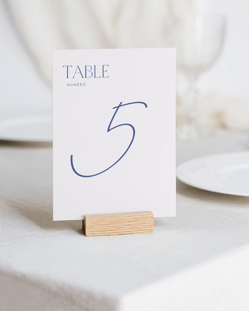 numéro de table mariage bleu